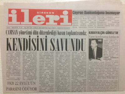 Giresun İleri Gazetesi 4 Aralık 1999 - Haluk Şahin Giresunda GZ34262 - 1