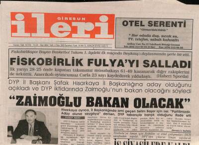 Giresun İleri Gazetesi 4 Ekim 1999 - Karadeniz Tiyatro Derneği Başkanı Çetinalp Karadenizde Örgütleniyoruz GZ84784 - 1