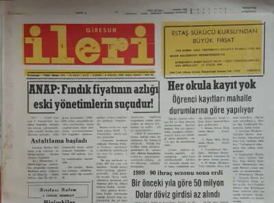 Giresun İleri Gazetesi 4 Eylül 1990-ANAPFındık Fiyatının Azlığı Eski Yönetimlerin Suçudur GZ45622 - 1