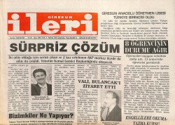 Giresun İleri Gazetesi 4 Haziran 2003 - Nurettin Canikli Etkili Oldu GZ101688 - 1