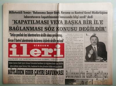 Giresun İleri Gazetesi 4 Kasım 2004 Köylüden Gıdır Çayırı Savunması - Bulancakta Özelleştiriliyor -GZ33336 - 1
