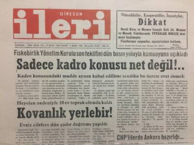 Giresun İleri Gazetesi 4 Mart 1993 - Heyelan Nedeniyle 10 Ev Toprak Altında Kaldı GZ32435 - 1