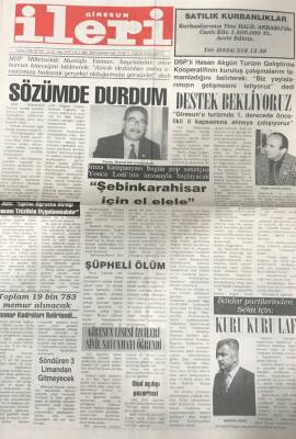 Giresun İleri Gazetesi 4 Mart 2000 -İktidar Partilerinden Seka İçin Kuru Kuru Laf GZ30585 - 1