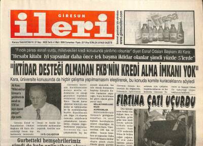 Giresun İleri Gazetesi 4 Mart 2006 - Fındık Parası Esnafı Vurdu GZ101661 - 1