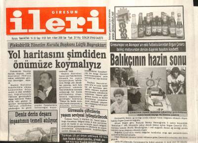 Giresun İleri Gazetesi 4 Mart 2008 - Balıkçının Hazin Sonu GZ101705 - 1