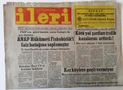 Giresun İleri Gazetesi - 4 Ocak 1992 - ANAP Hükümeti Fiskobirliki Faiz Batağına Saplanmıştır - GZ43843 - 2