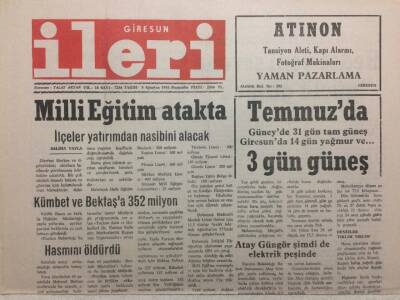 Giresun İleri Gazetesi 5 Ağustos 1993 - Milli Eğitim Atakta GZ34495 - 1