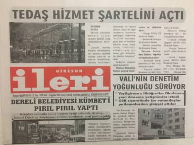 Giresun İleri Gazetesi 5 Ağustos 2005 - Tedaş Hizmet Şartelini Açtı GZ32317 - 1