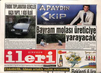 Giresun İleri Gazetesi 5 Eylül 2011 - Alucra Terminalinin Temeli Atıldı GZ108403 - 1