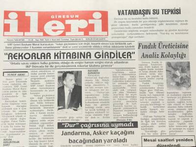 Giresun İleri Gazetesi 5 Nisan 2003 -Ali Temür İlle De Köy Yolları GZ30894 - 1