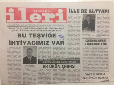 Giresun İleri Gazetesi 6 Ekim 2003 - Bu Teşviğe İhtiyacımız Var GZ32392 - 1
