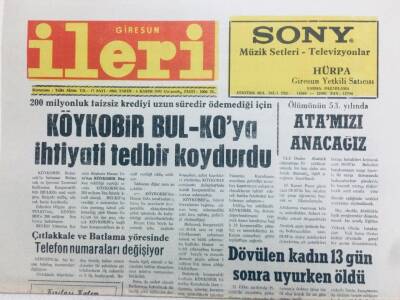 Giresun İleri Gazetesi 6 Kasım 1991 - Dövülen Kadın Öldü GZ41431 - 1
