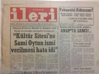 Giresun İleri Gazetesi 6 Mart 1993 - Anapta Sancı GZ38469 - 1