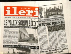 Giresun İleri Gazetesi 6 Mart 2008 - 13 Yıllık sorun Bitiyor GZ101703 - 2