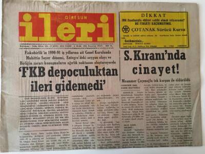Giresun İleri Gazetesi - 6 Ocak 1992 - FKB Depoculuktan İleri Gidemedi - GZ43867 - 2