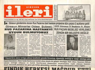 Giresun İleri Gazetesi 6 Şubat 2006 - Fındık Herkesi Mağdur Etti GZ101671 - 2