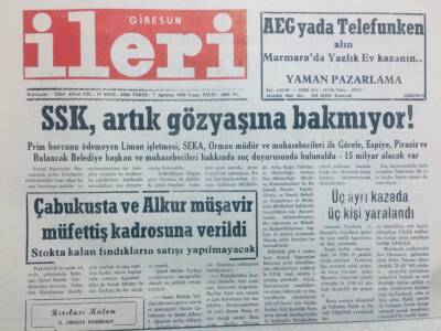 Giresun İleri Gazetesi 7 Ağustos 1992 - SSK Artık Gözyaşına Bakmıyor GZ40828 - 1