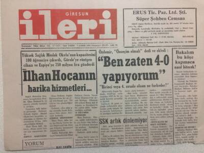 Giresun İleri Gazetesi 7 Kasım 1992 - İlhan Hocanın Harika Hizmetleri GZ32512 - 1