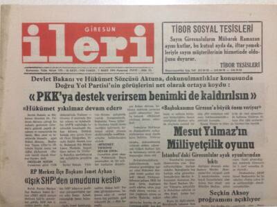 Giresun İleri Gazetesi 7 Mart 1994 - Mesut Yılmazın Milliyetçilik Oyunu GZ38297 - 1