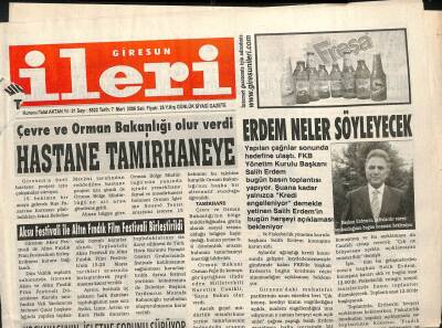 Giresun İleri Gazetesi 7 Mart 2006 - Salih Erdem Neler Söyleyecek GZ101663 - 2