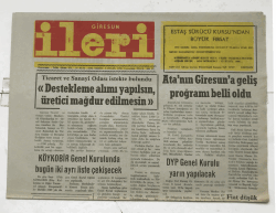 Giresun İleri Gazetesi 8 Eylül 1990 - Ata nın Giresun a Geliş Programı Belli Oldu GZ7326 - 1