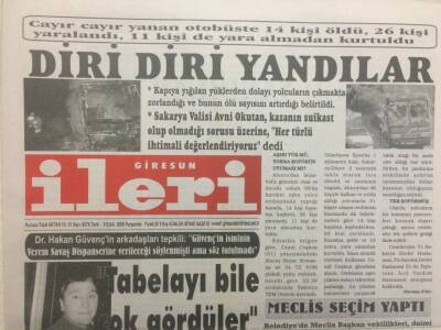 Giresun İleri Gazetesi 8 Eylül 2005 - Diri Diri Yandılar GZ32361 - 1