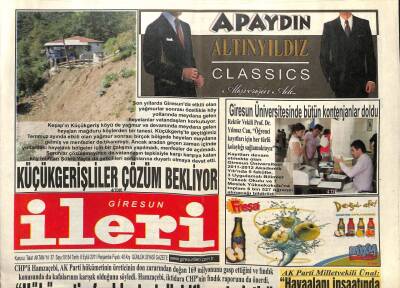 Giresun İleri Gazetesi 8 Eylül 2011 - Bahri Kaya Bize İnanın Ve Destekleyin GZ103002 - 1