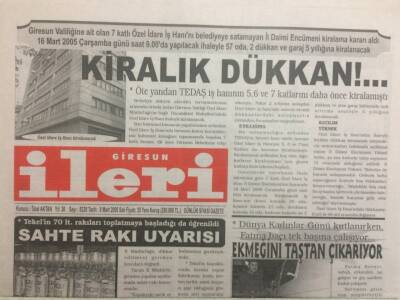 Giresun İleri Gazetesi 8 Mart 2005 - Sahte Rakı Uyarısı GZ32342 - 1