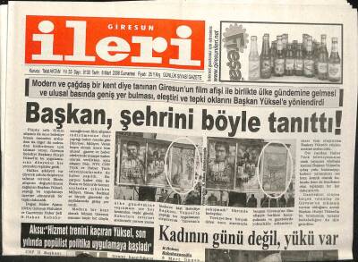 Giresun İleri Gazetesi 8 Mart 2008 - Kadının Günü Değil Yükü Var GZ101701 - 2