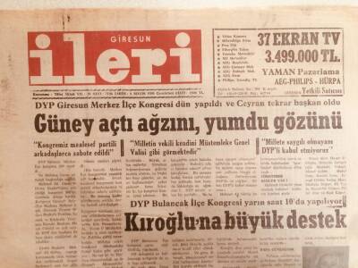 Giresun İleri Gazetesi 8 Mayıs 1993 - Tayin mi Sürgün mü? GZ38689 - 1