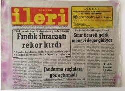 Giresun İleri Gazetesi - 8 Ocak 1992 - Fındık İhracaatı Rekor Kırdı - GZ43845 - 1