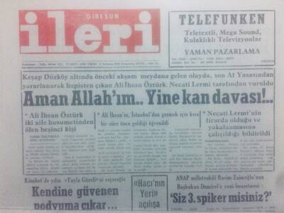 Giresun İleri Gazetesi 8 Temmuz 1992 - Yine Kan Davası GZ42170 - 1
