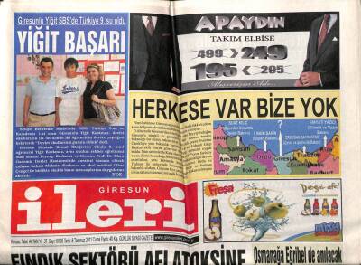Giresun İleri Gazetesi 8 Temmuz 2011 - Herkese Var Bize Yok GZ108189 - 1