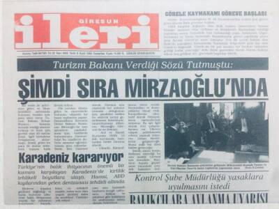 Giresun İleri Gazetesi 9 Eylül 2000 - Şimdi Sıra Mirzaoğlunda GZ40817 - 1