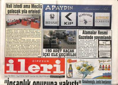 Giresun İleri Gazetesi 9 Eylül 2011 - Fındıkta Düşük Rekolte GZ108398 - 1