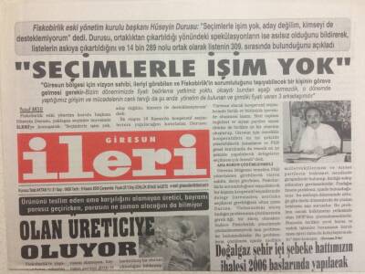 Giresun İleri Gazetesi 9 Kasım 2005 - Olan Üreticiye Oluyor GZ32303 - 1