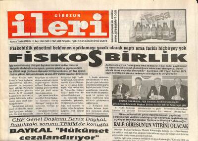 Giresun İleri Gazetesi 9 Mart 2006 - Fiskos Birlik GZ101665 - 1