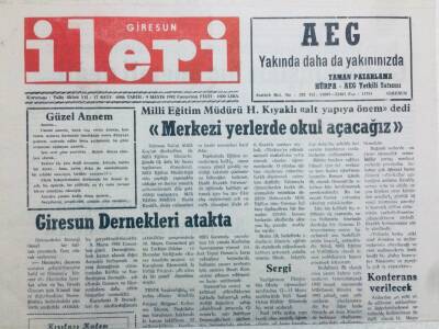 Giresun İleri Gazetesi 9 Mayıs 1992 - Giresun dernekleri Atakta GZ41064 - 1