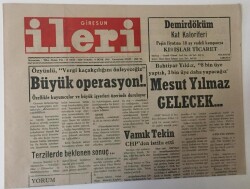 Giresun İleri Gazetesi 9 Ocak 1993 - Giresuna Mesut Yılmaz Gelecek GZ13483 - 2
