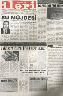 Giresun İleri Gazetesi 9 Şubat 2000 -Sanayi Ve Ticaret Bakanı TanrıkuluYeni Politika Peşindeyiz GZ30584 - 1