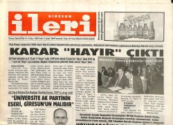 Giresun İleri Gazetesi 9 Şubat 2006 - Karar Hayır Çıktı GZ101653 - 1