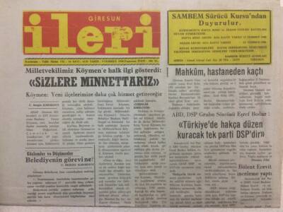 Giresun İleri Gazetesi 9 Temmuz 1990 - Mahkum Hastaneden Kaçtı GZ32606 - 1