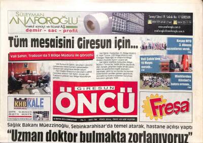 Giresun Öncü 18 Mayıs 2013 - Uçak Kafe Başka Bir İle Mi Uçuyor - Giresunsporun Borcu Açıklandı GZ95391 - 1
