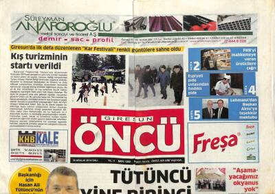 Giresun Öncü 30 Aralık 2014 - Giresunspor Puan Avına Çıktı - Espiyeli Pide Ustalarından Fındıklı Pide GZ95148 - 1
