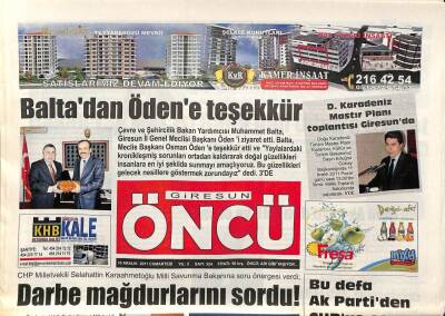 Giresun Öncü Gazetesi 10 Aralık 2011 - Meryemana Manastırında İlk Restorasyon GZ94287 - 1