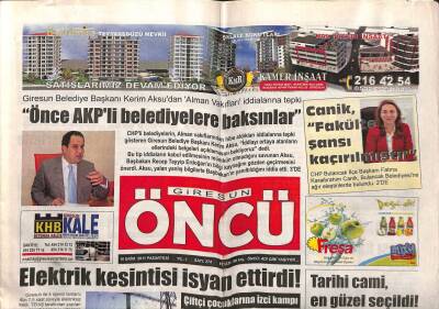 Giresun Öncü Gazetesi 10 Ekim 2011 - Giresunsporun Teknik Direktörü Bahri Kayanın Sabrını Taşırdılar GZ108235 - 1