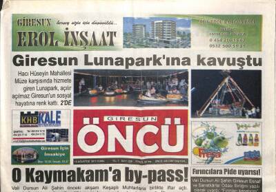 Giresun Öncü Gazetesi 12 Ağustos 2011 - Borsadan Somali İçin Çağrı GZ108219 - 1