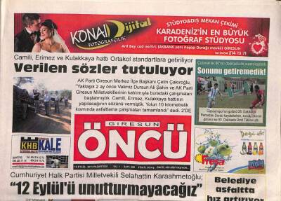Giresun Öncü Gazetesi 12 Eylül 2011 - Bahri Kaya,İyi Mücadele Ettik GZ108378 - 1