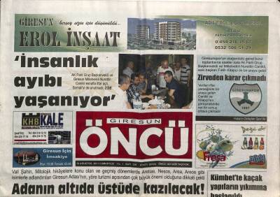 Giresun Öncü Gazetesi 13 Ağustos 2011 - Çotanaklar Başkanını Arıyor GZ108223 - 1