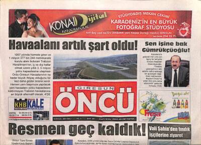 Giresun Öncü Gazetesi 13 Eylül 2011 - Havaalanı Şart Oldu GZ108390 - 1